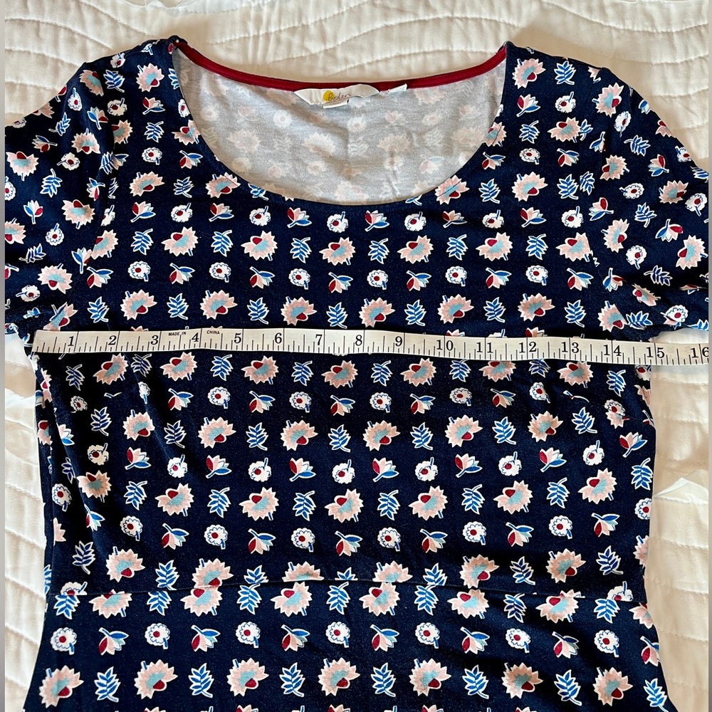 Boden Miriam A-Line Navy Floral Bell Sleeve Dress - Picture 5 of 12
